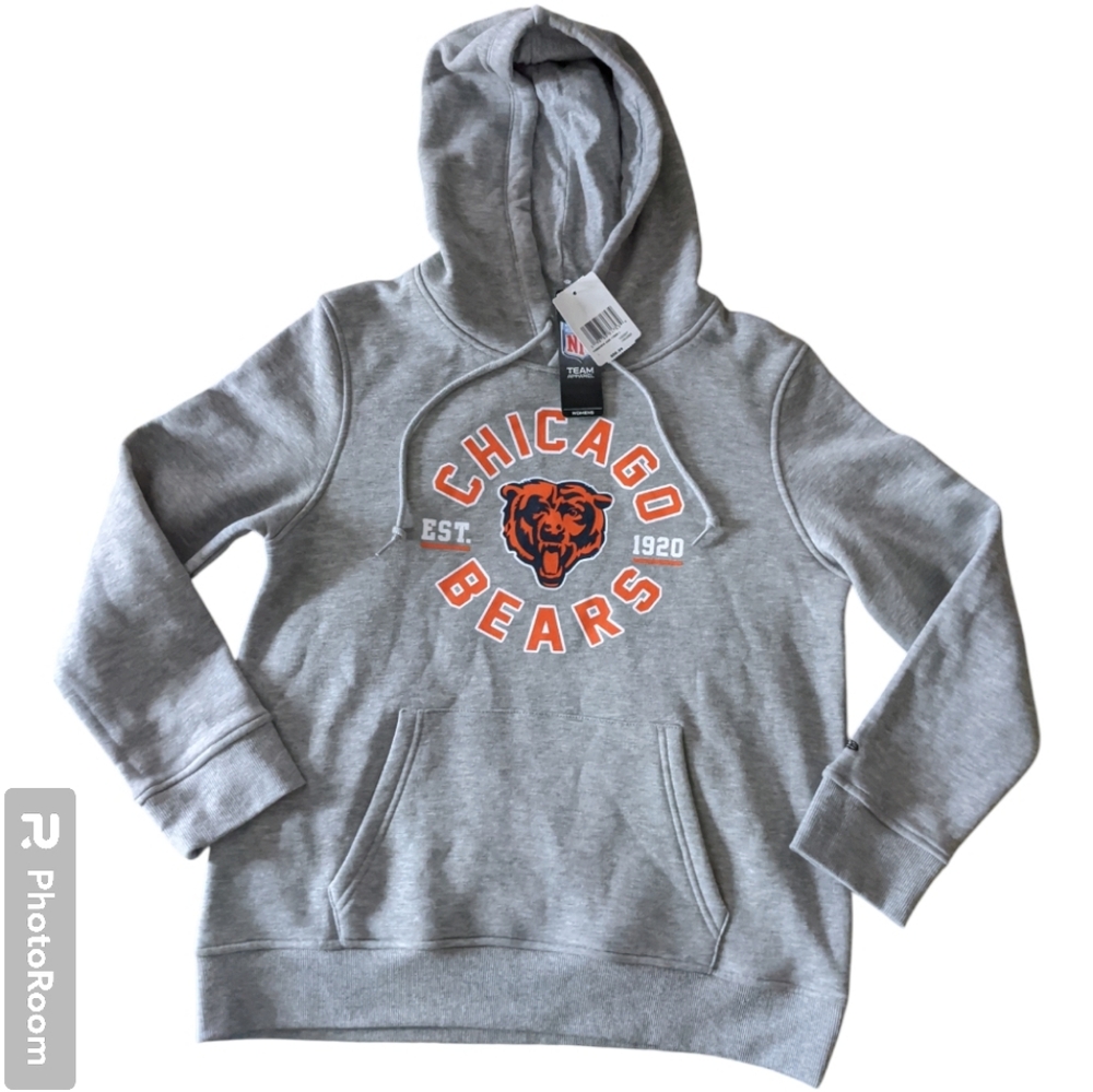 NWT Chicago Bears NFL Team Apparel New Era Gray Hoodie Women's L Retail $59